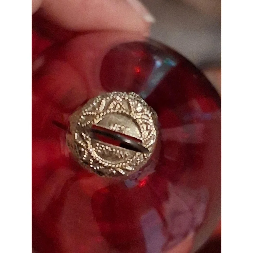 Vintage West Germany Hand Blown Red Glass Finial Christmas Ornament 7.5